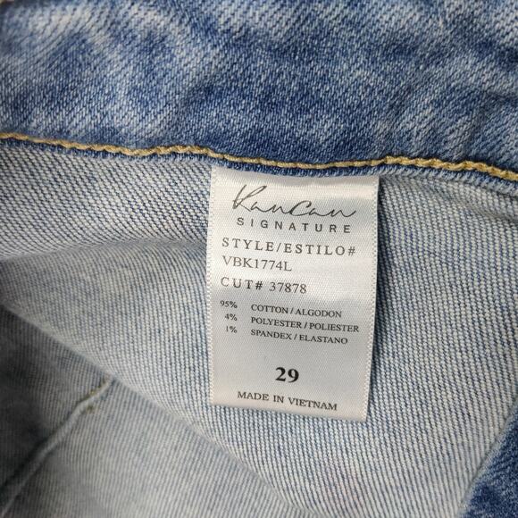 Kancan Ultra High Rise Extreme Flare Boho Jeans 29 Raw Hem Vintage Wash - Picture 8 of 13